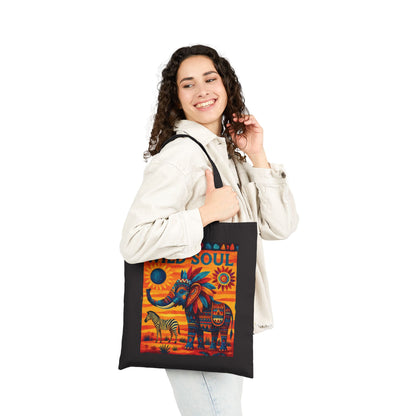 Wild Soul Elephant Tote Bag, Boho Canvas Bag, Eco-Friendly Reusable Shopping Tote, Perfect for Gifts & Everyday Use