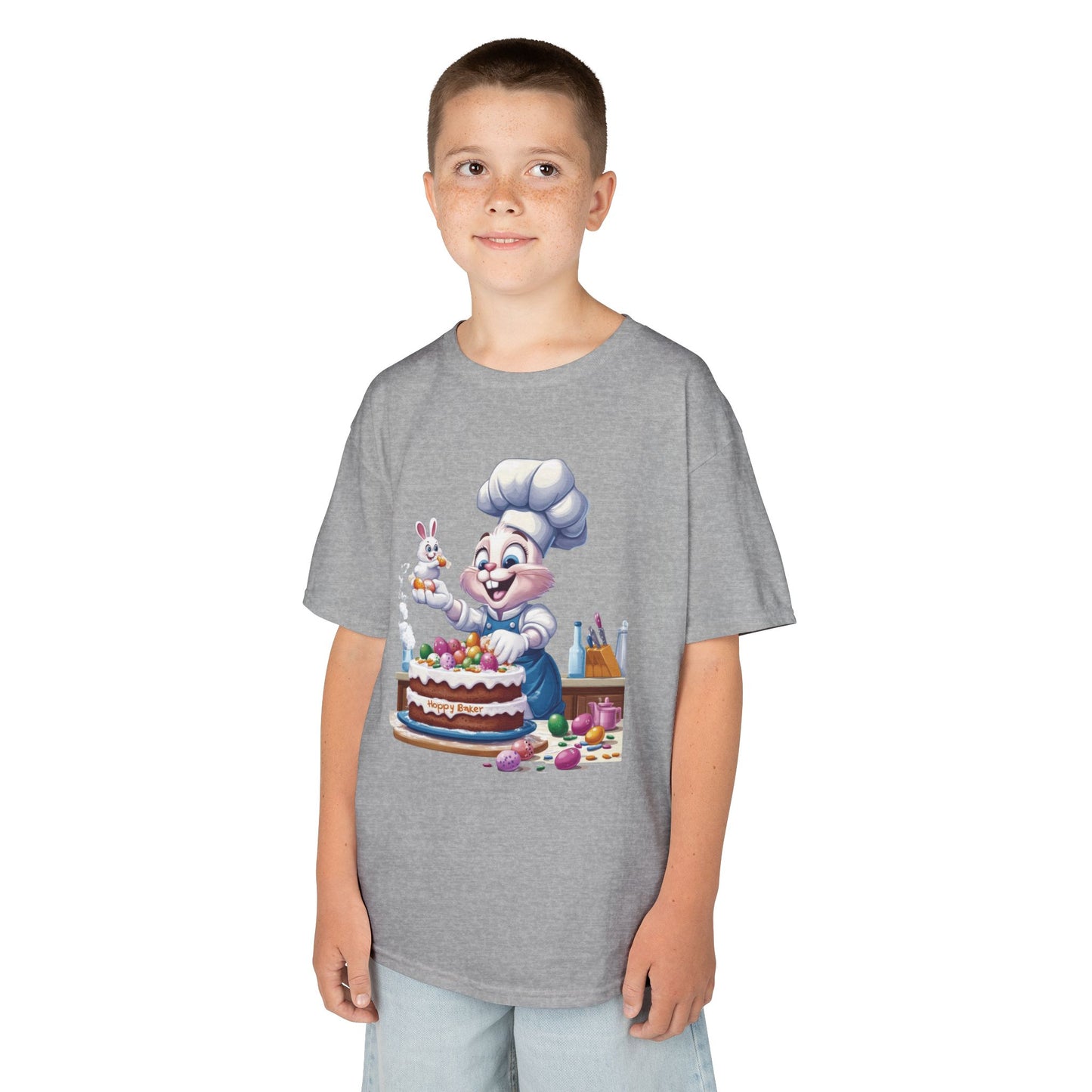 Pastry Chef Easter Bunny T-Shirt - Cute Spring Tee with Chef Bunny and Colorful Cake, Fun Holiday Gift for Kids and Bunny Lovers