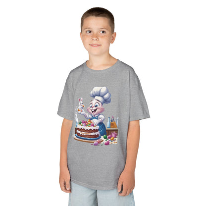 Pastry Chef Easter Bunny T-Shirt - Cute Spring Tee with Chef Bunny and Colorful Cake, Fun Holiday Gift for Kids and Bunny Lovers