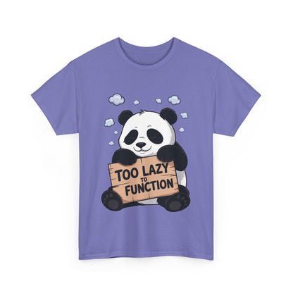 Too Lazy to Function Panda Tee, Unisex Cotton T-Shirt, Funny Shirt, Casual Wear, Gift for Sloth Lovers, Relaxed Vibe