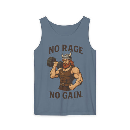 No Rage No Gain Viking Gym Tank Top, Funny Muscle Workout Tee, Barbarian Fitness Tank for Men, Gym Wear, Workout Gear, Casual Summer Outfit