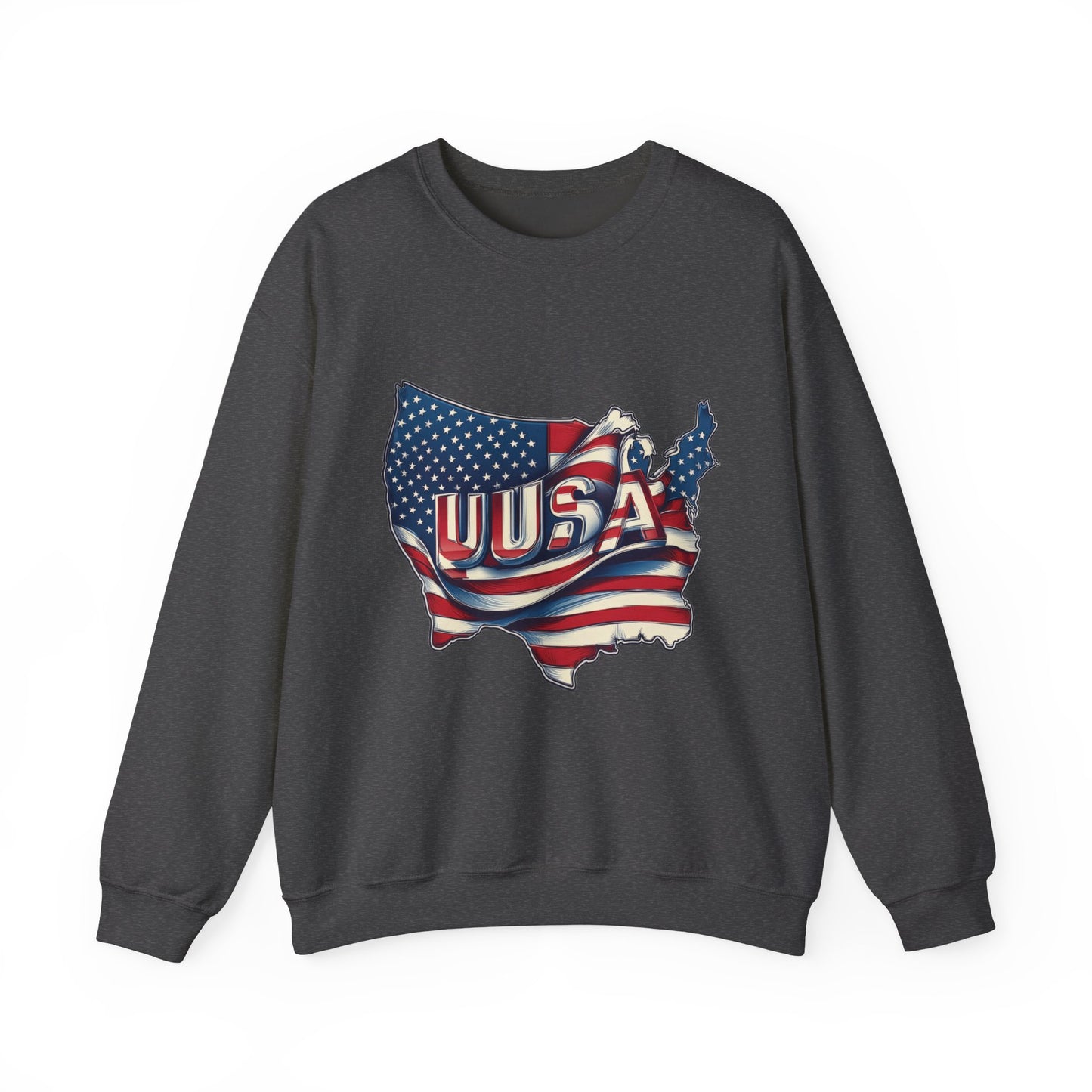 Patriotic USA Crewneck Sweatshirt, Unisex Sweatshirt, American Flag Apparel, Casual Comfort, Great for Independence Day and Holidays
