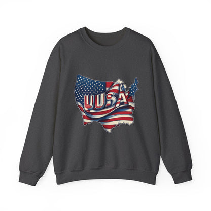 Patriotic USA Crewneck Sweatshirt, Unisex Sweatshirt, American Flag Apparel, Casual Comfort, Great for Independence Day and Holidays