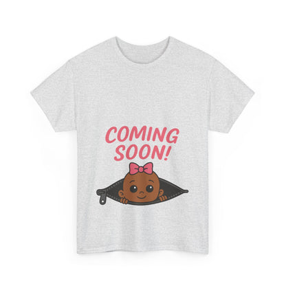 Coming Soon Maternity Tee, Cute Baby Girl Pregnancy Announcement Tee, Funny Expecting Mom Gift, Gender Reveal Tee, Baby Shower Top