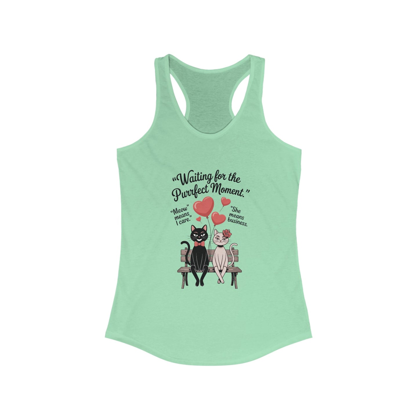 Love and Laughter Women's Tank - Cute Cat Design, Perfect for Summer, Valentine's Gift, Casual Wear, Gym Top