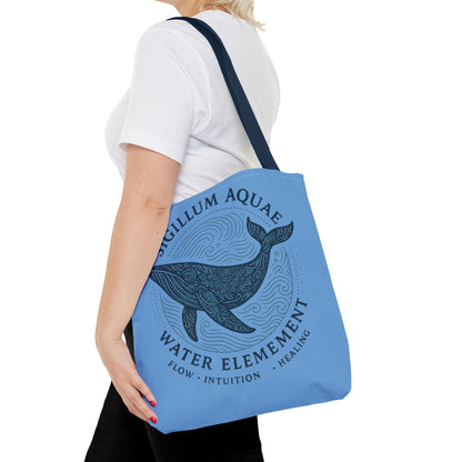 Whale Water Element Tote Bag: Spiritual Gift, Eco-Friendly, Beach Bag, Yoga Accessories, Meditation Essentials, Weekender Bag, Large Bag