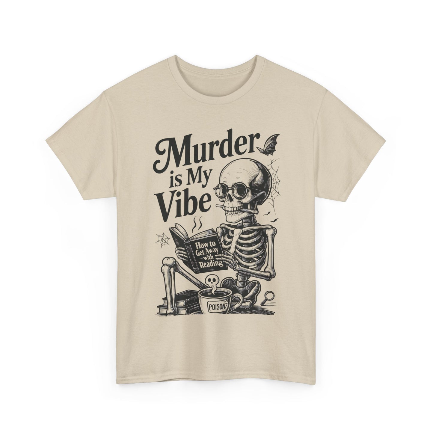 Mens Heavy Cotton Tee - "Murder is My Vibe" Graphic Shirt for Ghoulish Vibes, Halloween Fun, Spooky Season, Casual Wear, Gift for [...]