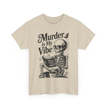 Mens Heavy Cotton Tee - "Murder is My Vibe" Graphic Shirt for Ghoulish Vibes, Halloween Fun, Spooky Season, Casual Wear, Gift for [...]