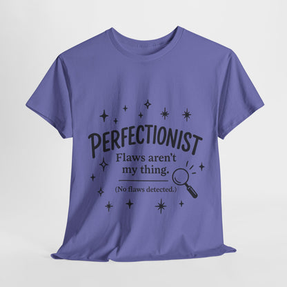 Funny Perfectionist T-Shirt for Women, No Flaws Detected Graphic Tee, Minimalist Humor Shirt, Gift for OCD, Flawless Queen