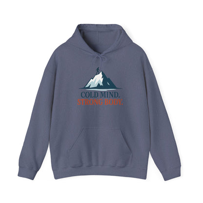 Men's Heavy Blend™ Hooded Sweatshirt, Cold Mind Strong Body Sweatshirt, Nordic Mountain Minimalist Pullover
