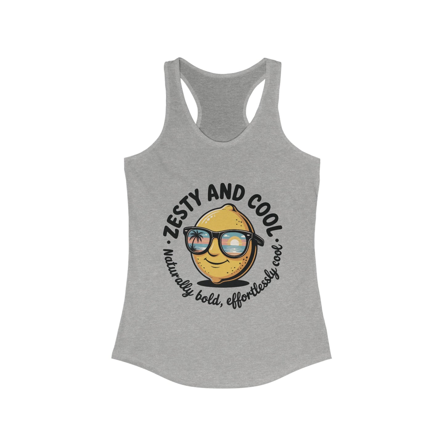 Zesty Lemon Tank Top, Womens Heavy Cotton Tank, Funny Graphic Tee, Summer Apparel, Gift for Lemon Lovers, Beachwear, Funny Summer Tee