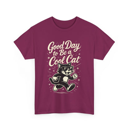 Good Day to Be a Cool Cat Womens Shirt - Funny Retro Kitty Graphic Tee for Women - Cute Cat Lover Gift, Fun T-Shirt, Unique Everyday Wear