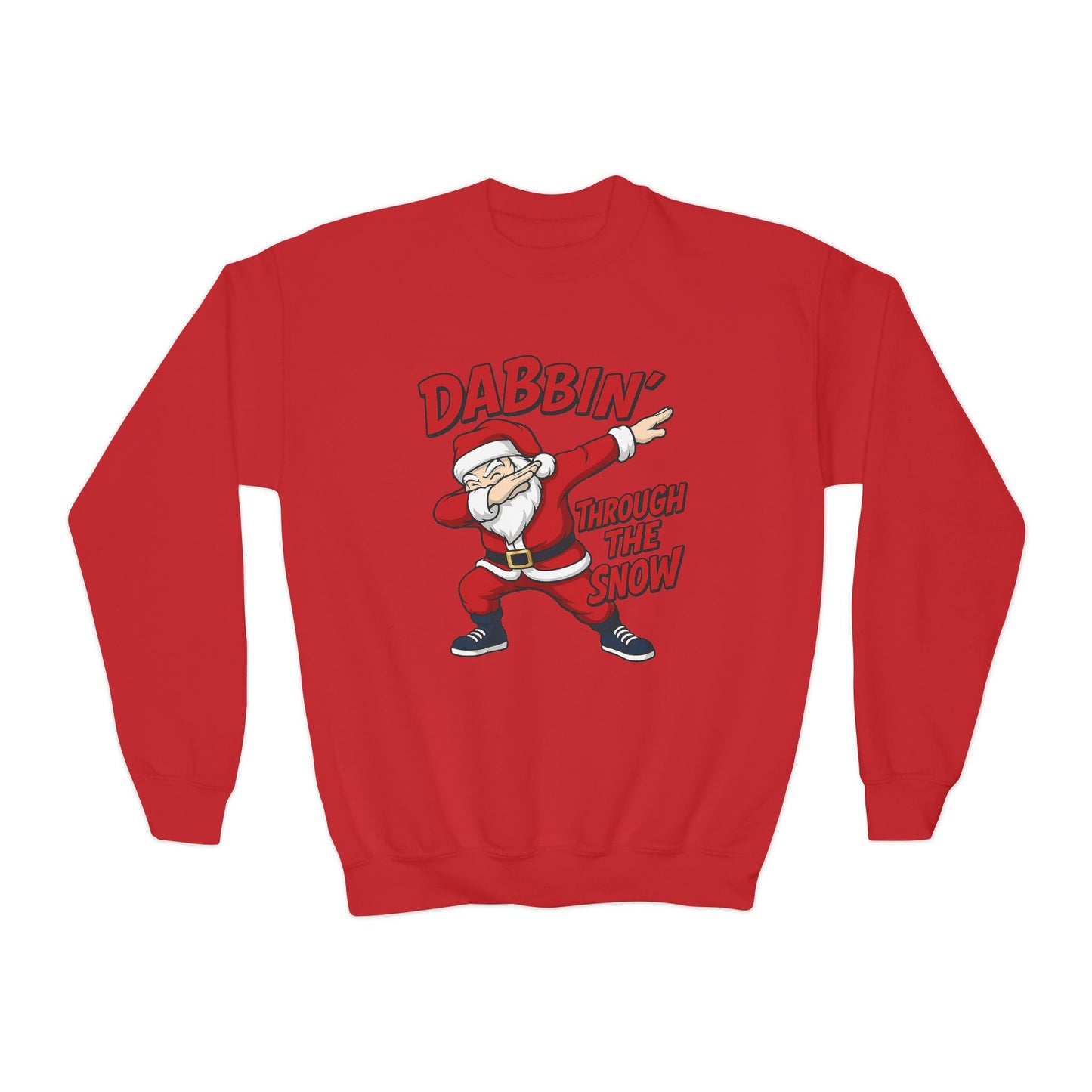 Dabbin Santa Youth Christmas Sweatshirt, Funny Holiday Jumper for Boys