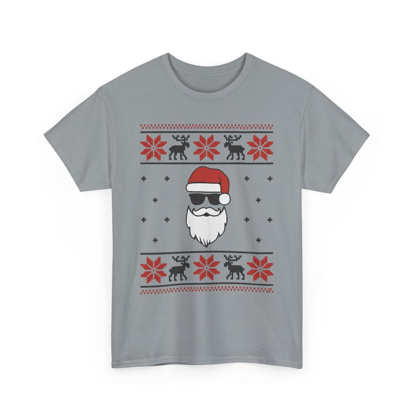 Cool Santa Men's T-Shirt, Funny Christmas Tee, Retro Knit Pattern Holiday Shirt