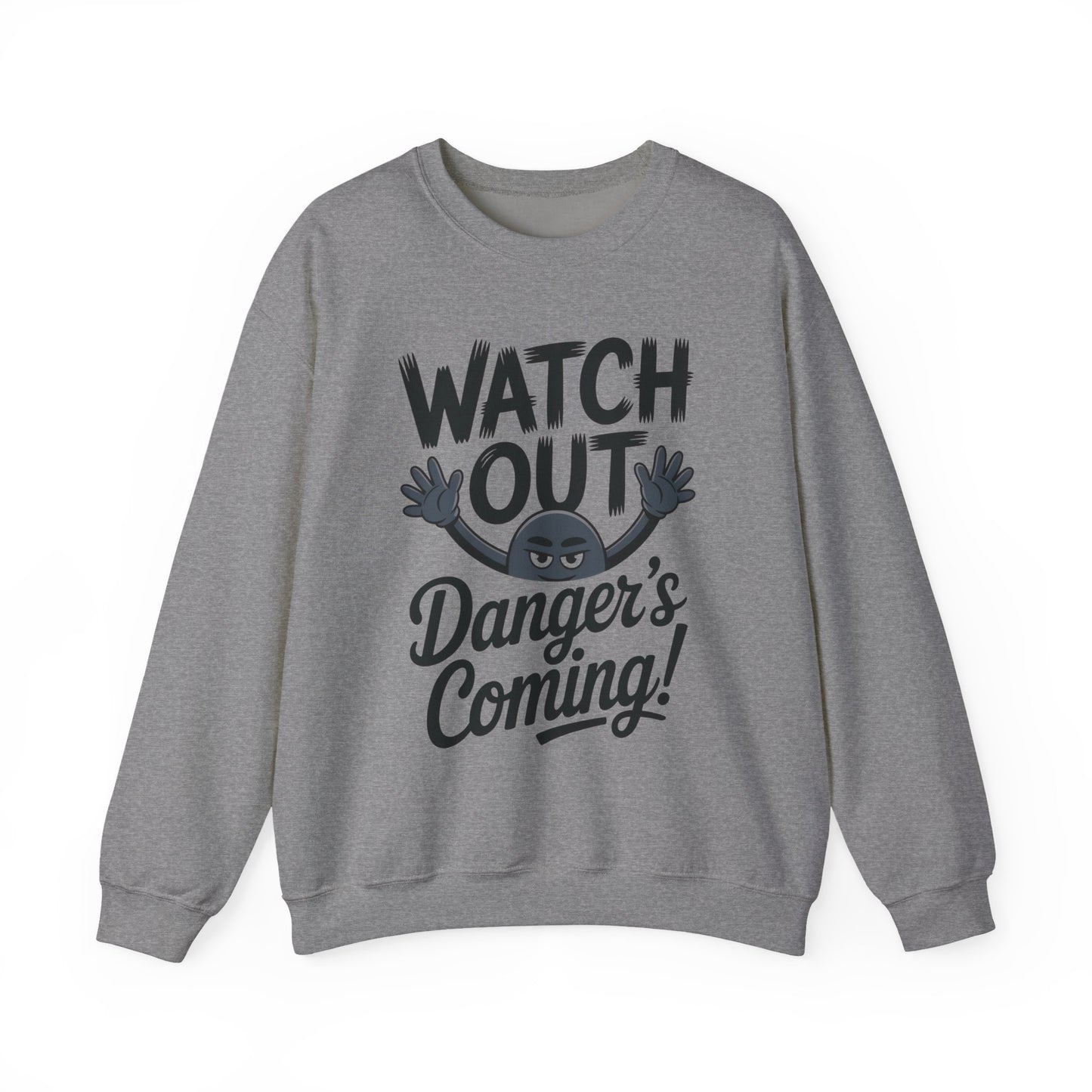 Mens Casual Crewneck Sweatshirt with Warning Message, Funny Gift for Friends, Cozy Layer for Everyone, Great for Halloween, Fall