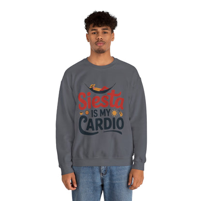 Men's Heavy Blend™ Crewneck Sweatshirt, Siesta Is My Cardio Funny Mens Sweatshirt Spain Gift