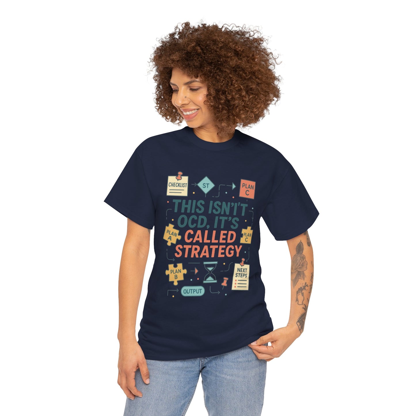 Funny Womens Strategy T-Shirt, This Isnt OCD Its Called Strategy, Planner Girl Gift Tee, Gift for Strategists, Office Humor Top