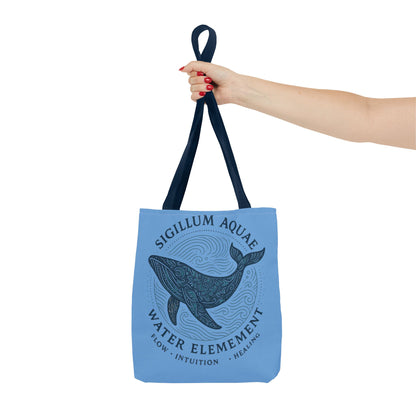 Whale Water Element Tote Bag: Spiritual Gift, Eco-Friendly, Beach Bag, Yoga Accessories, Meditation Essentials, Weekender Bag, Large Bag