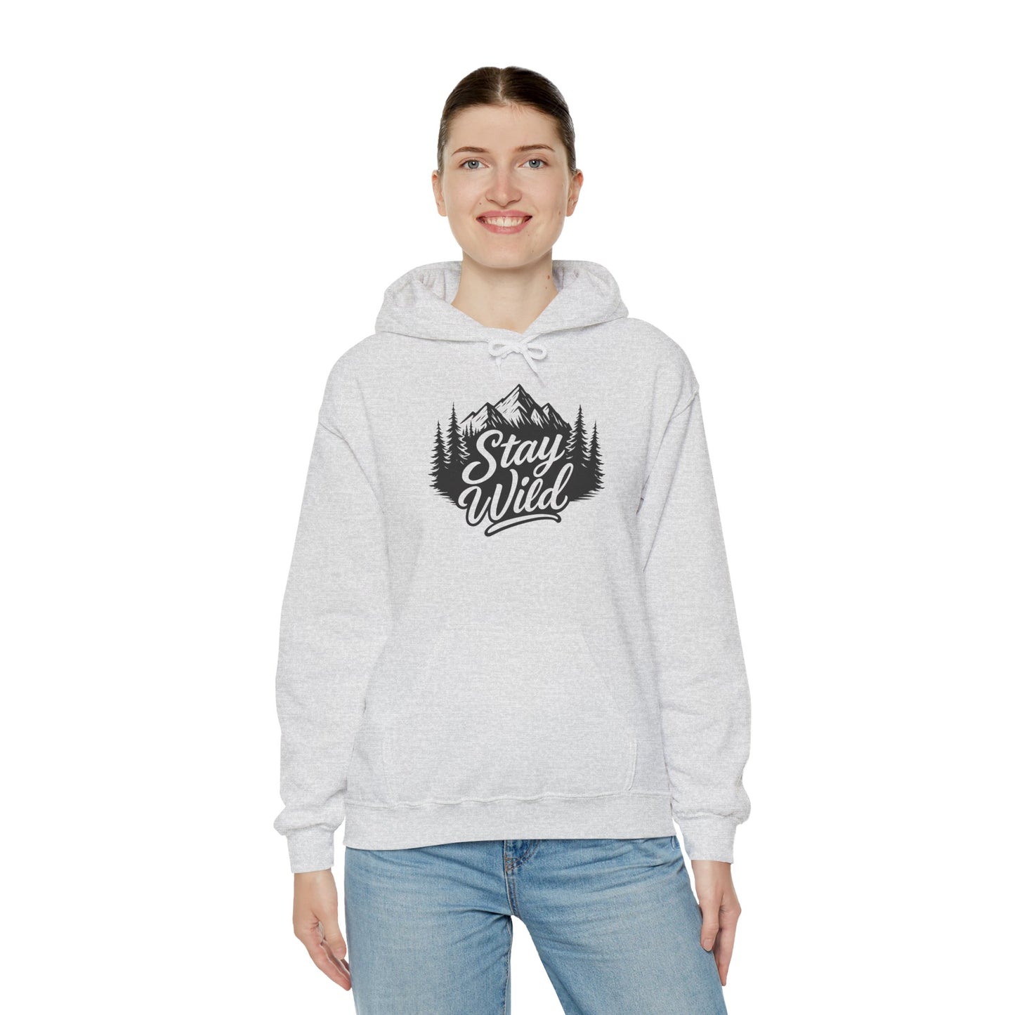 Stay Wild Hoodie, Nature Lover Unisex Pullover, Mountain Adventure Hiking Sweatshirt, Outdoorsy Gift for Him Her