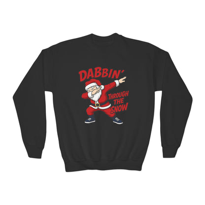 Dabbin Santa Youth Christmas Sweatshirt, Funny Holiday Jumper for Boys