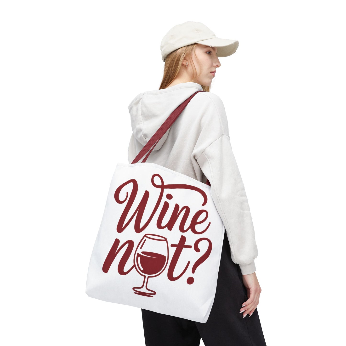 Wine Not? Tote Bag - Fun Wine Lover's Accessory for Parties, Gift for Wine Enthusiasts, Perfect for Grocery or Beach Outings, AOP Design