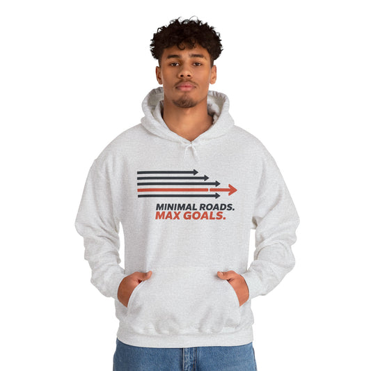Mens Heavy Blend™ Hooded Sweatshirt, Minimal Roads Max Goals Motivational Mens Hoodie
