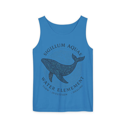 Water Element Whale Tank Top, Sigillum Aquae Symbol, Spiritual Ocean Totem Tee, Nature Energy Tee, Beachwear, Mindfulness Fashion