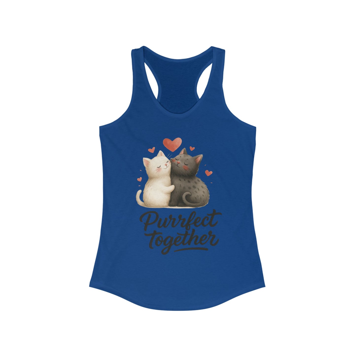 Purrfect Together Cat Lovers Tank, Women's Racerback, Cute Pet Shirt, Gift for Cat Owners, Birthday, Adoption Day, Valentine's Day