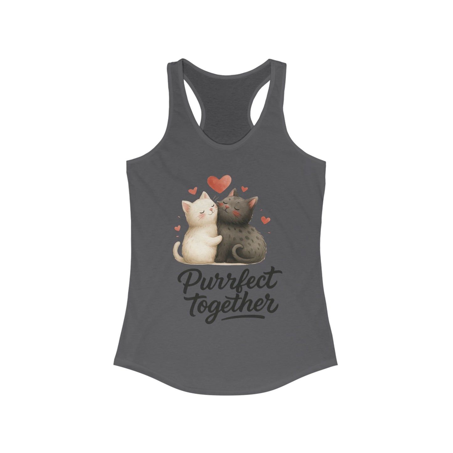 Purrfect Together Cat Lovers Tank, Women's Racerback, Cute Pet Shirt, Gift for Cat Owners, Birthday, Adoption Day, Valentine's Day