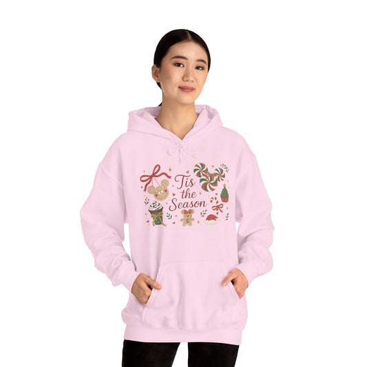 Tis the Season Christmas Women's Hooded Sweatshirt, Cozy Cookie - Cocoa Holiday Jumper, Unisex Heavy Blend™ Hooded Sweatshirt