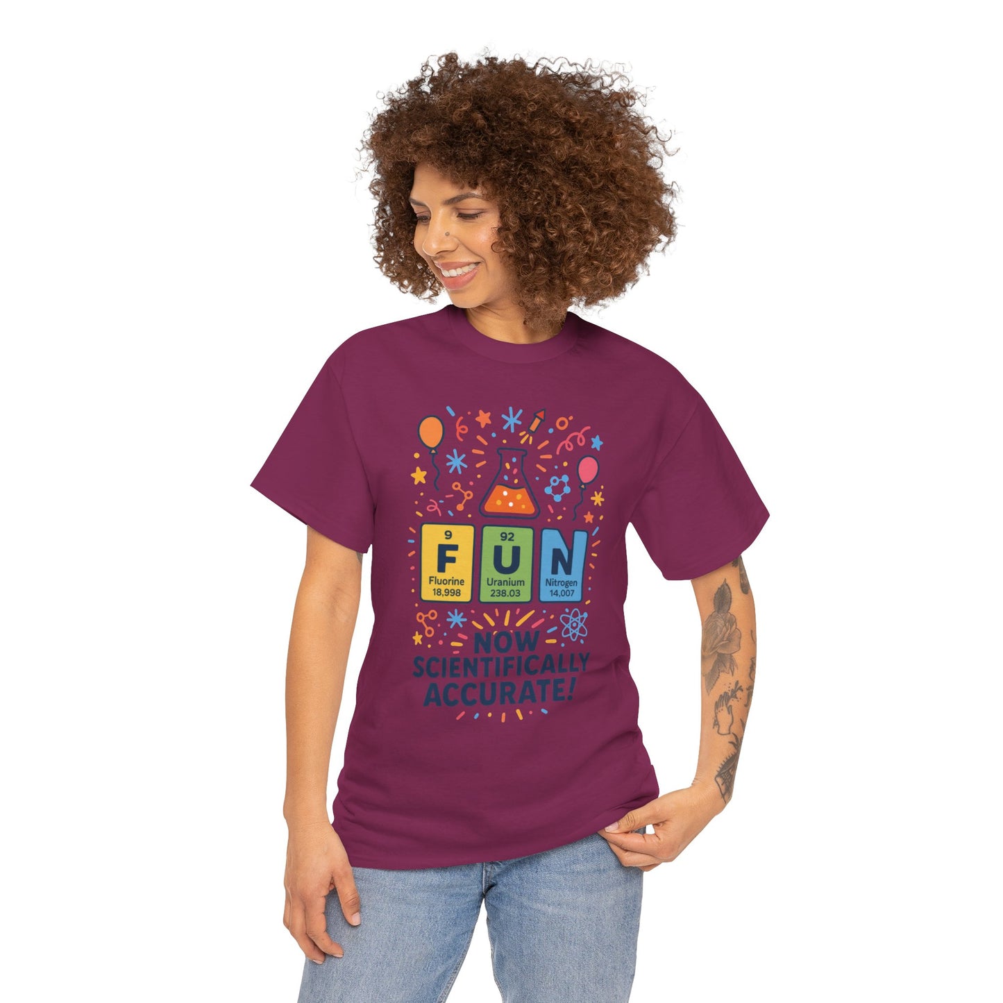 Fun Science Unisex Heavy Cotton Tee, Perfect for STEM Lovers, Gift for Science Teachers, FUN Periodic Table Tee,Nerdy Unisex Shirt