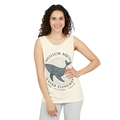 Water Element Whale Tank Top, Sigillum Aquae Symbol, Spiritual Ocean Totem Tee, Nature Energy Tee, Beachwear, Mindfulness Fashion