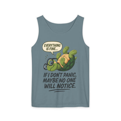 Mens Funny Turtle Graphic Tank Top, Summer Apparel, Gift for Animal Lovers, Beach Day Essentials, Mens Casual Wear, Relaxed Vibes