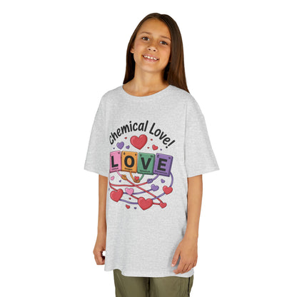 Kids Love Chemistry Girl Tee - Cute Gift for Science Lovers, Valentine's Day, Fun Classroom Wear, Adorable Kids Shirt, Colorful Kids Apparel