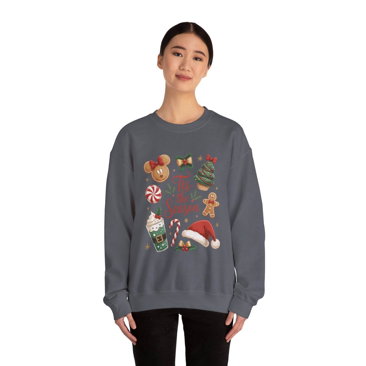 Women's Tis the Season Christmas Sweatshirt, Cozy Cookie - Cocoa Holiday Jumper, Women's Crewneck Sweatshirt