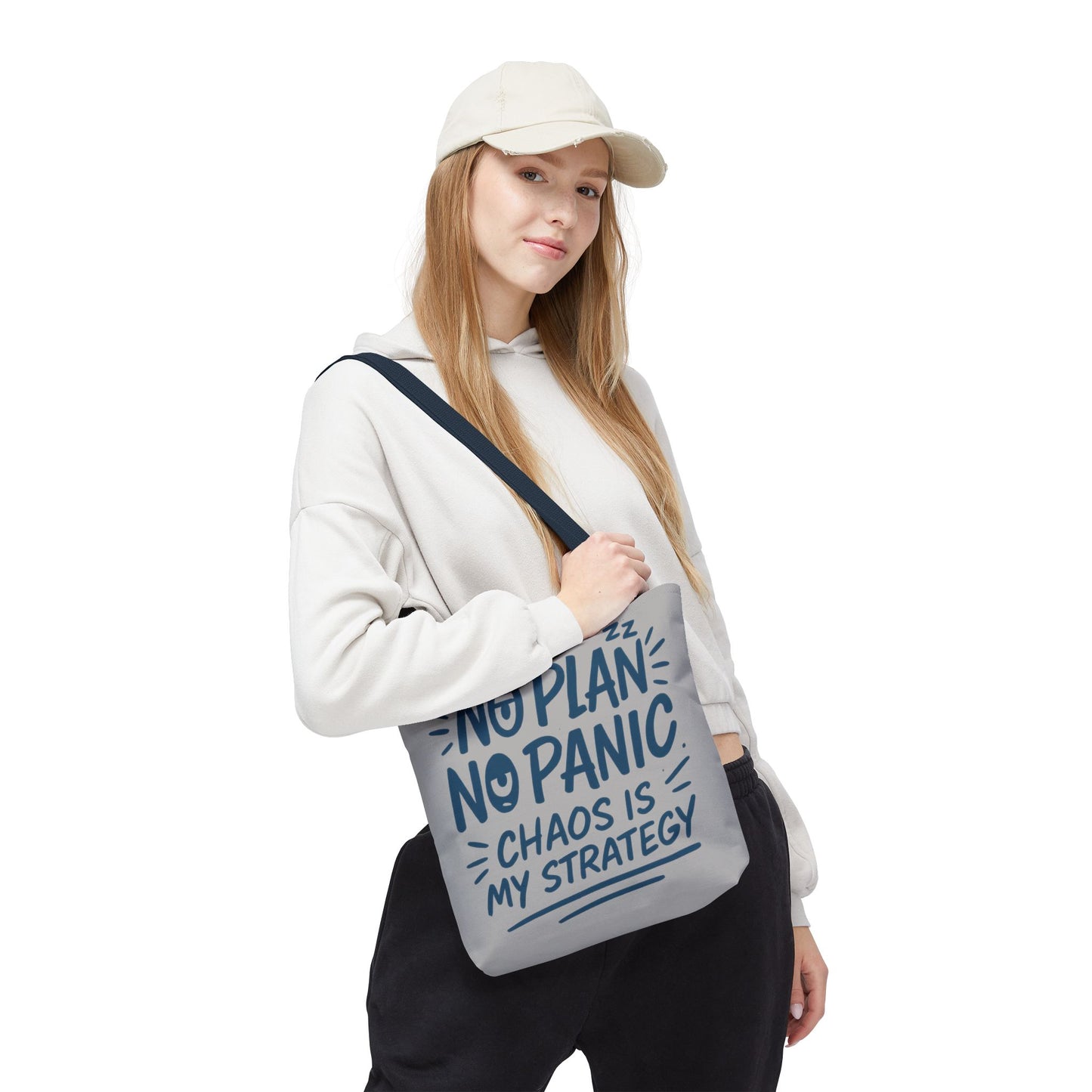 Funny Quote Tote Bag, Reusable Grocery Bag, Gift for Students, Beach Tote, Everyday Tote, Chaos Strategy Bag, Unique Shopping Bag