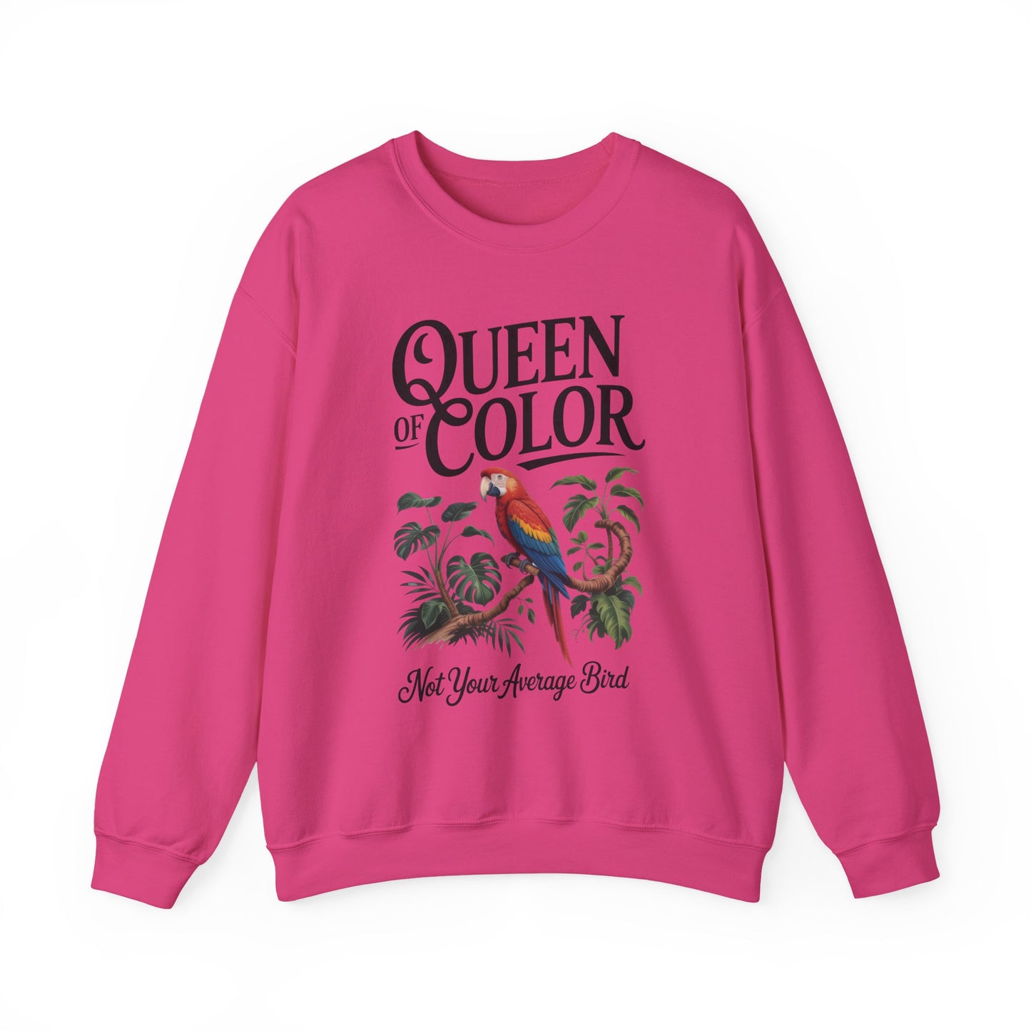 Vibrant Crewneck Womens Sweatshirt, Colorful Apparel, Bird Design, Cozy Layering, Gift for Nature Lovers, Fun Fashion