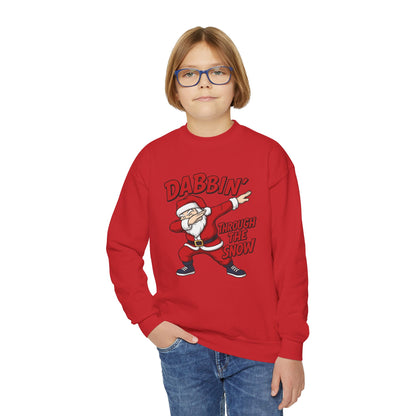 Dabbin Santa Youth Christmas Sweatshirt, Funny Holiday Jumper for Boys