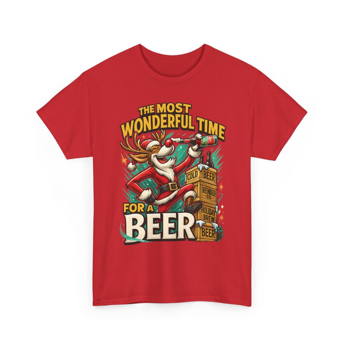 Funny Christmas Beer T-Shirt for Men, The Most Wonderful Time for a Beer