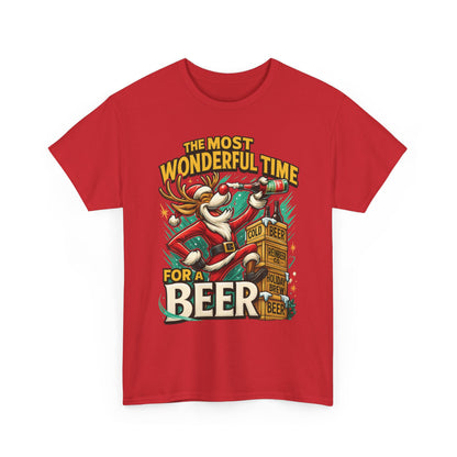 Funny Christmas Beer T-Shirt for Men, The Most Wonderful Time for a Beer