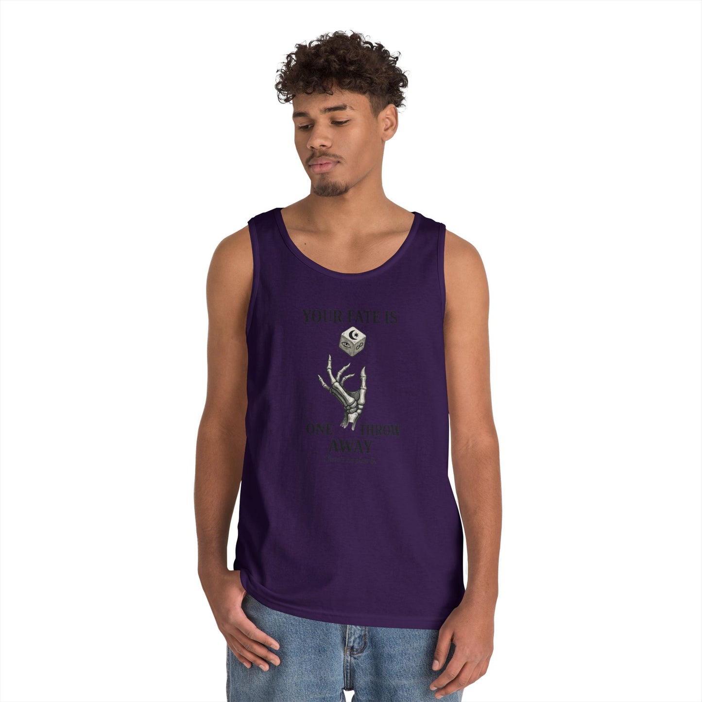 Your Fate Mens Tank Top, Skeleton Dice Graphic Tank, Trendy Gift for Gamers, Gambling Tee, Unique Quote Apparel, Workout Tank, Fitness Shirt