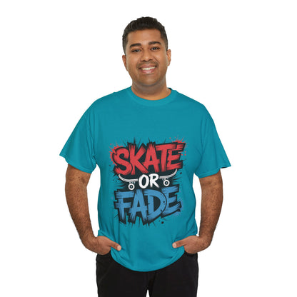 Skate Or Fade Men's T-Shirt, Graffiti Skateboarding Graphic Tee, Urban Streetwear Skater Top