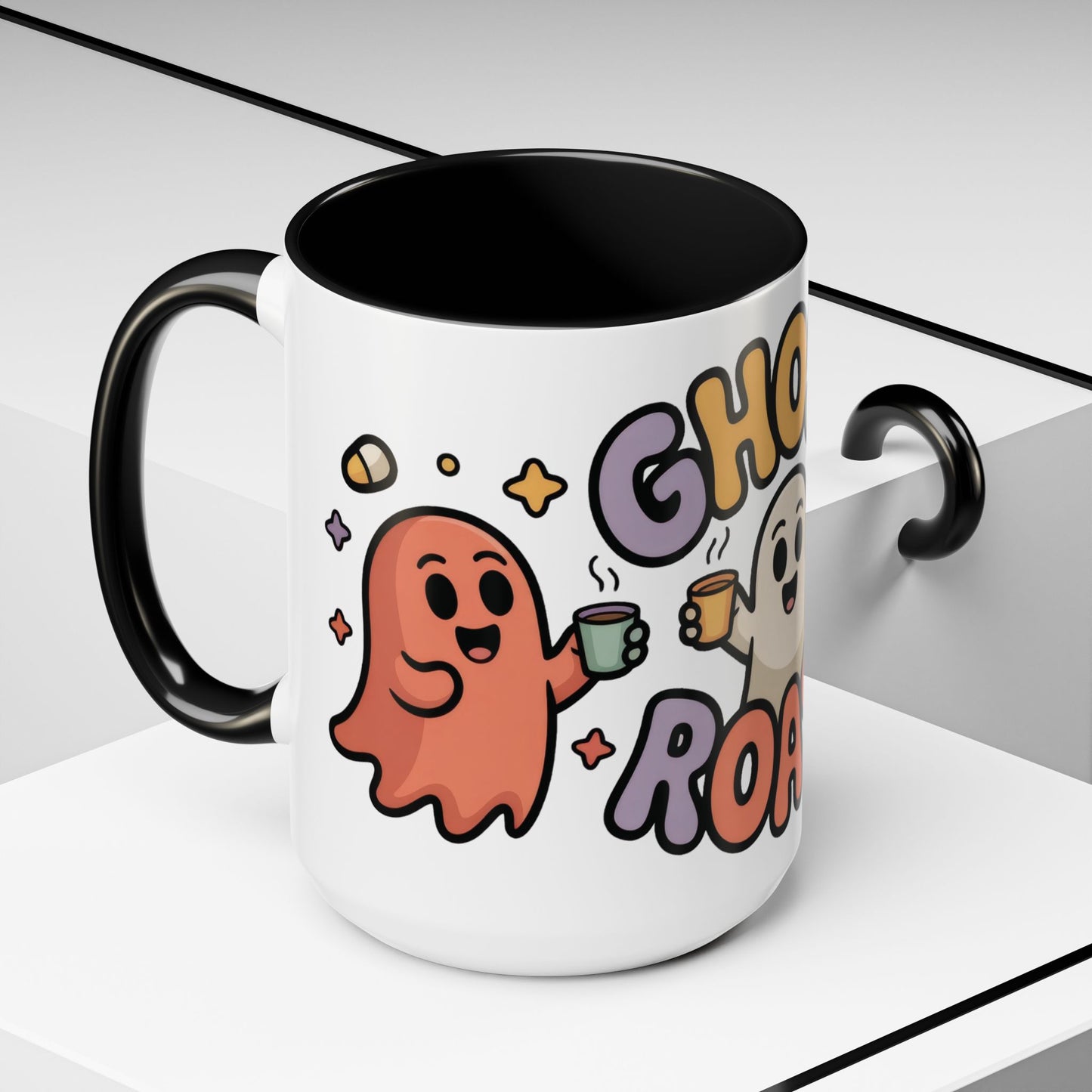 Ghost Roast Halloween Mug, Cute Spooky Coffee Cup, Kawaii Ghost Drinkware, Funny Fall Mug Gift for Coffee Lovers, Accent Coffee Mug (15oz)