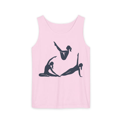 Womens Garment-Dyed Tank Top, Womens Pilates Tank Top, Yoga Fitness Graphic Top, Cute Workout Gym Shirt