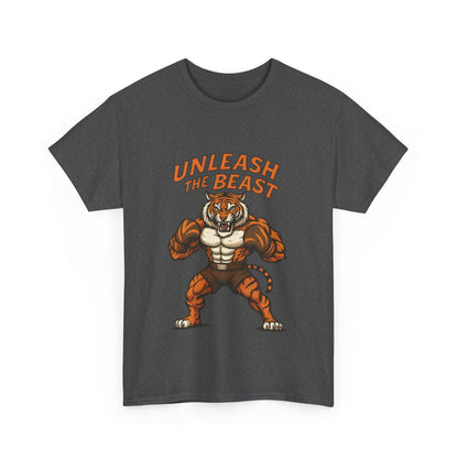 Unleash The Beast Tiger Gym Shirt, Mens Workout T-Shirt, Bodybuilding Motivation Tee, Fitness Muscle Tiger Graphic, Strong Beast Gym Top