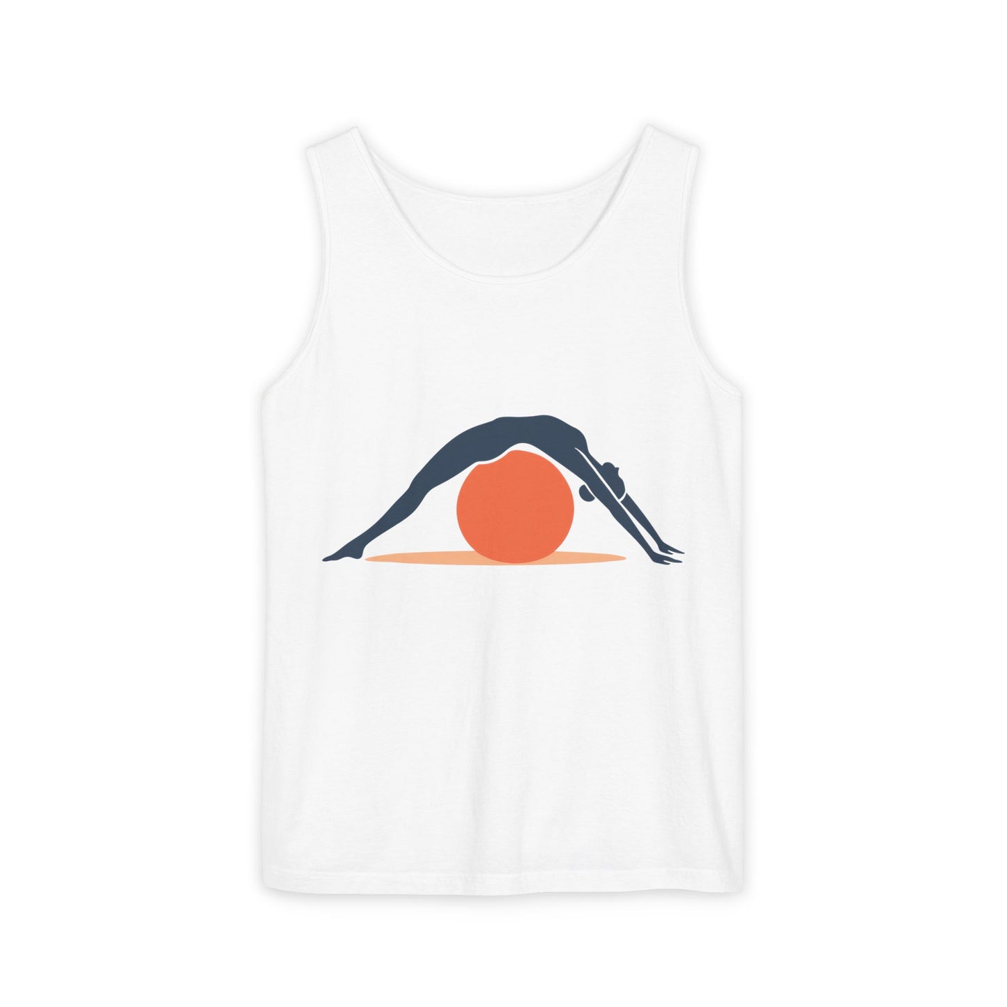 Womens Garment-Dyed Tank Top, Womens Pilates Tank Top, Yoga Fitness Graphic Top, Cute Workout Activewear Shirt