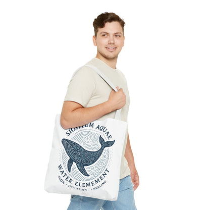 Whale Water Element Tote Bag: Spiritual Gift, Eco-Friendly, Beach Bag, Yoga Accessories, Meditation Essentials, Weekender Bag, Large Bag