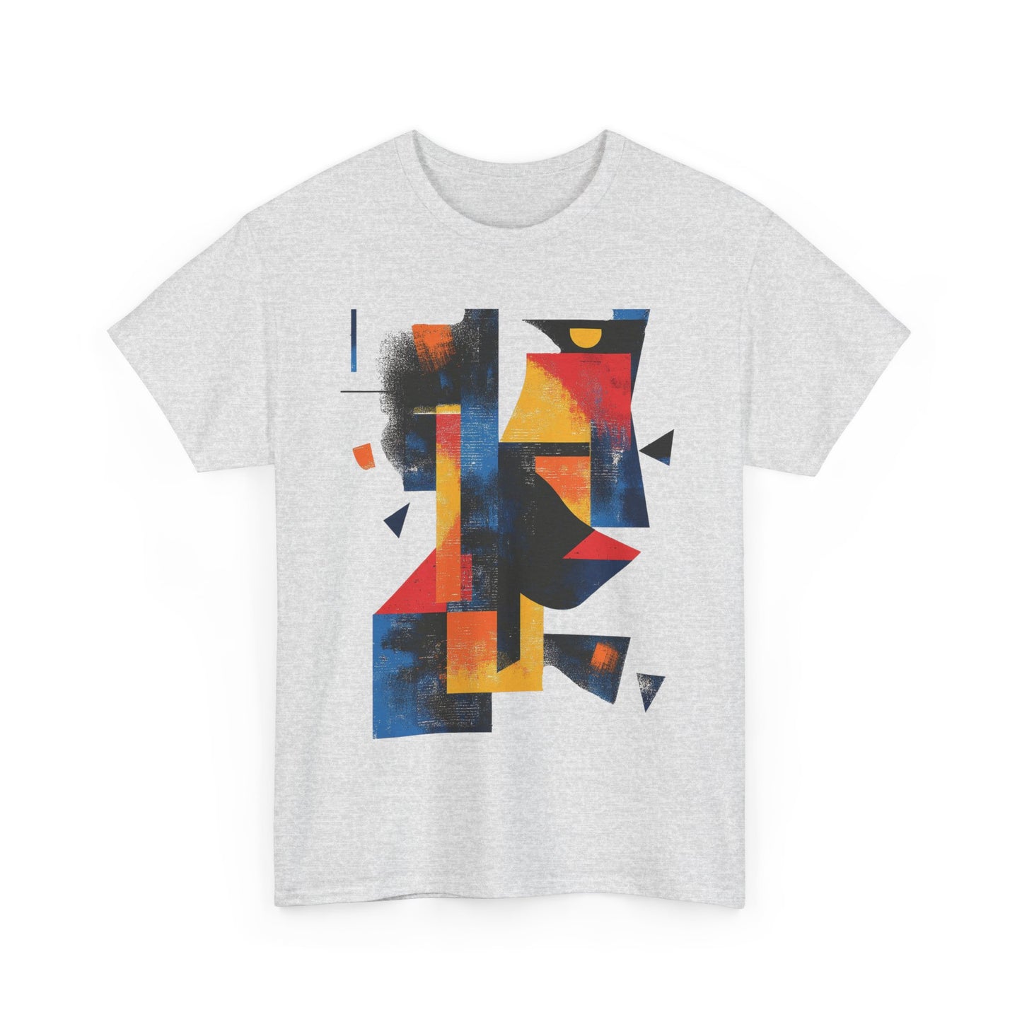 Abstract Geometric Art T-Shirt, Colorful Unisex Heavy Cotton Tee, Modern Artistic Shirt, Bold Graphic Print Tee