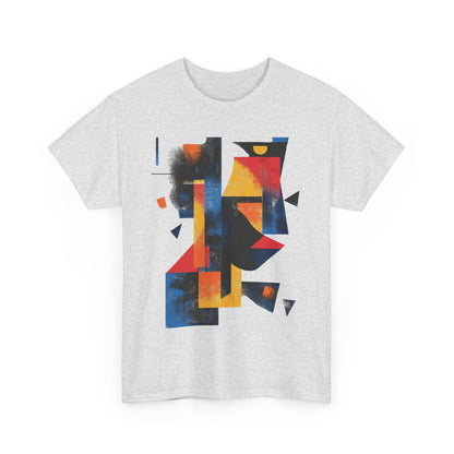 Abstract Geometric Art T-Shirt, Colorful Unisex Heavy Cotton Tee, Modern Artistic Shirt, Bold Graphic Print Tee