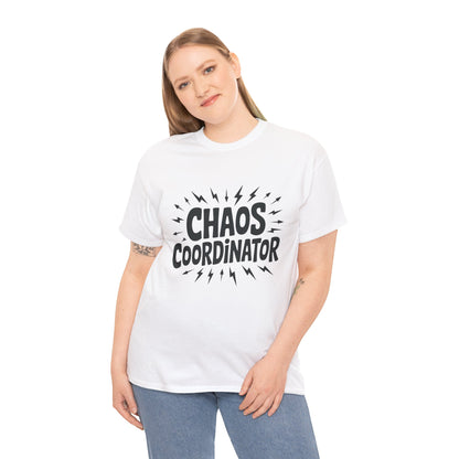 Chaos Coordinator Unisex Heavy Cotton Tee, Funny Graphic T-Shirt, Gift for Moms, Mom Life Graphic Tee, Mother's Day T-Shirt